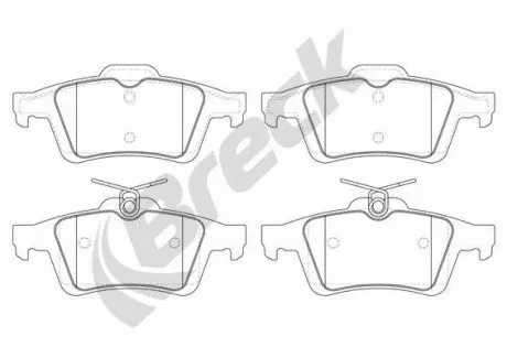 Колодки гальмівні (задні) Ford Connect 02 BRECK 252120070200