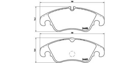 Тормозные колодки - тюнинг HP2, разрешение, передн AUDI A4 ALLROAD B8, A4 B8, A5, A6 ALLROAD C7, A6 C7, A7, Q5 FORD FOCUS II 1.8-4.2 06.07-09.18 BREMBO 07B31405