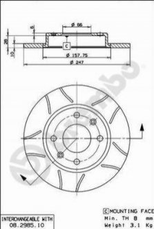 Гальмівні диски - (4246A5, 424995, 424689) BREMBO 08298575