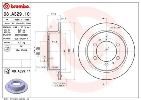 Гальмівний диск BREMBO 08A32911 Купити в Україні