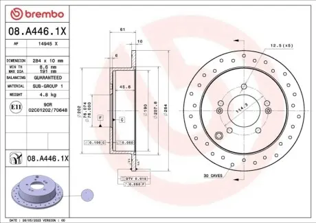 Автозапчасть BREMBO 08A4461X