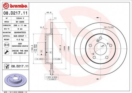 Tarcza ham. BREMBO 08D21711