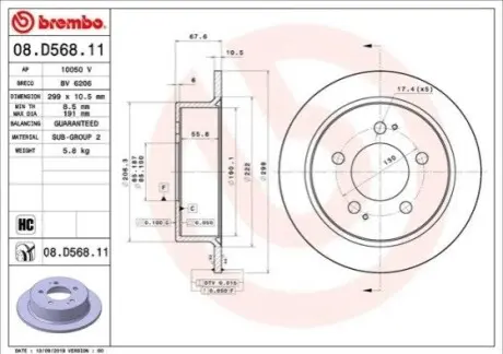 Tarcza ham. SSANGYONG tyі BREMBO 08D56811