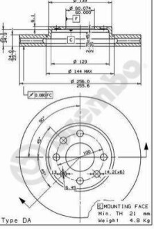 Диск тормозной BREMBO 09762811 (фото 1)