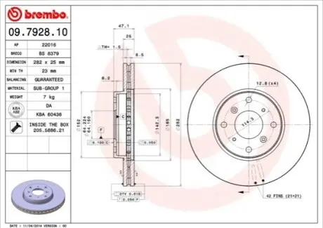 Тормозной диск BREMBO 09792810