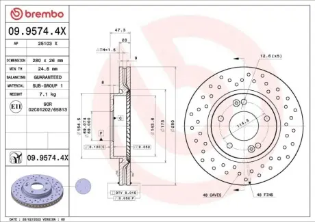 Автозапчасть BREMBO 0995744X