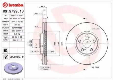 Тормозной диск BREMBO 09979910