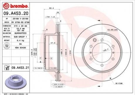 Диск тормозной TERRACAN tyі BREMBO 09A45321