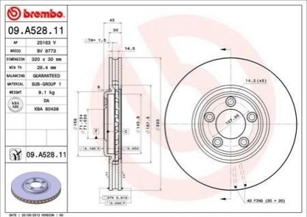 Гальмівний диск BREMBO 09A52811