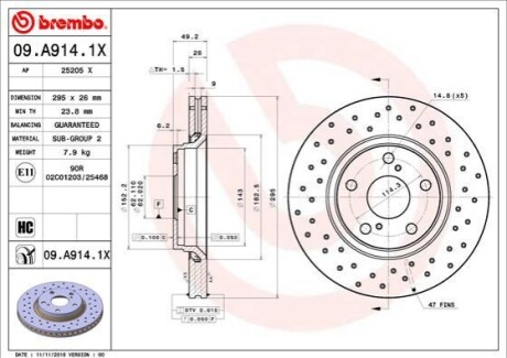 Диск тормознойPRZ XTRA TOYOTA AURIS BREMBO 09A9141X