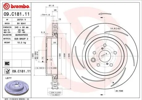 Автозапчасть BREMBO 09C18111
