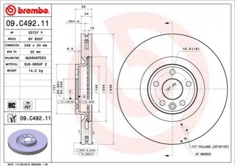 Тормозной диск BREMBO 09C49211