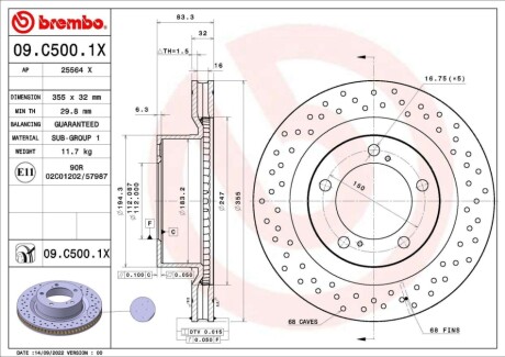 Автозапчастина BREMBO 09C5001X (фото 1)