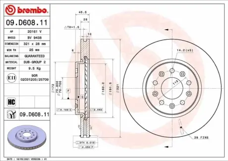 Автозапчасть BREMBO 09D60811