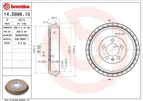 Автозапчасть BREMBO 14D99610 (фото 1)