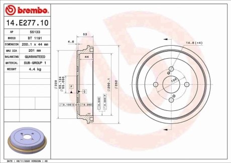 Автозапчасть BREMBO 14E27710 (фото 1)