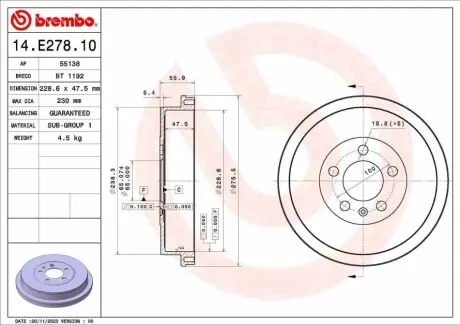 Автозапчасть BREMBO 14E27810