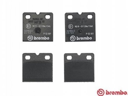 Гальмівні колодки дискові - P02 001 (420698451D, 420698451A, C2C13800) BREMBO P02001