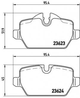 Тормозные колодки диск. BMW 1 (E81), 3 (E90) 1.6i/1.8i/2.0 03- BREMBO P06037