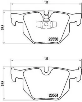 Комплект гальмівних колодок задн, BMW 3 (E90), 3 (E91), 3 (E92), 3 (E93), X1 (E84) 2.0D-3.0D 12.04-12.13 BREMBO P06039