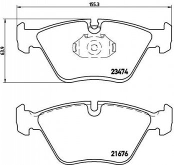 Гальмівні колодки, дискове гальмо (набір) BREMBO P06042