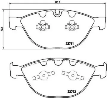 Комплект гальмівних колодок передн, BMW 5 (E60), 5 (E61), 6 (E63), 6 (E64), 7 (E65, E66, E67) ROLLS-ROYCE PHANTOM VII, PHANTOM VII DROPHEAD 3.0D-6.75 01.03-07.17 BREMBO P06047 Купити в Україні