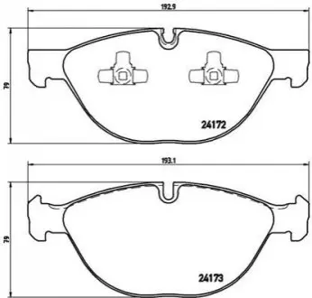 Комплект гальмівних колодок передн, BMW X5 (E70), X5 (F15, F85), X6 (E71, E72), X6 (F16, F86) 3.0-4.8 10.06-07.19 BREMBO P06058 Купити в Україні