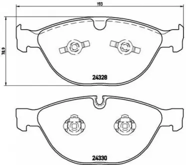 Комплект гальмівних колодок передн, BMW 5 (E60), 5 (E61), 6 (E63), 6 (E64), 7 (E65, E66, E67) JAGUAR XK II 3.0D-6.0 01.03-07.14 BREMBO P06066