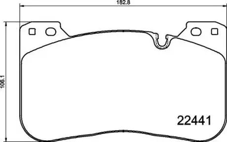 Комплект тормозных колодок передн ((EN) not for carbon-ceramic brake discs), BMW 2 (G42, G87), 3 (G20, G80, G28), 4 (G22, G82), 4 (G23, G83), 5 (G30, F90), 5 (G60, G90, G68) 3.0/4.4/4.4H 09.17 BREMBO P06100