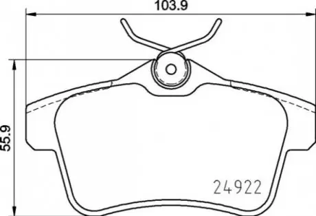 Комплект гальмівних колодок задн, DS DS 4, DS 5 CITROEN C4 II, DS4, DS5 FIAT TIPO PEUGEOT 3008, 3008 I, 308, 308 I, 5008, 5008 I, 508 I, RCZ 1.2-2.0DH 06.09 BREMBO P 06 102