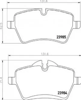 Комплект гальмівних колодок, дискове гальмо BREMBO P06104