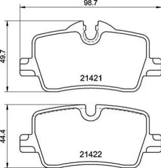 Комплект гальмівних колодок задн, BMW 2 (G42, G87), 3 (G20, G80, G28), 3 (G21), 3 (G21, G81), 4 (G22, G82), 4 (G23, G83), 4 GRAN COUPE (G26) 1.6-3.0DH 11.18 BREMBO P06113