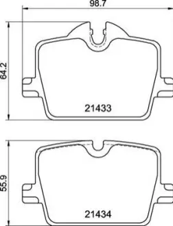 Комплект гальмівних колодок задн, BMW 2 (G42, G87), 3 (G20, G80, G28), 3 (G21), 3 (G21, G81), 4 (G22, G82), 4 (G23, G83), 4 GRAN COUPE (G26), Z4 (G29) TOYOTA SUPRA 2.0-Electric 11.18 BREMBO P06114