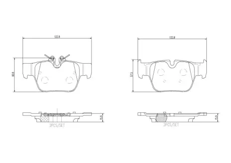 Комплект гальмівних колодок задн, BMW 1 (F40), 2 GRAN COUPE (F44), X2 (F39) MINI CLUBMAN (F54), COUNTRYMAN (F60) 1.5-2.0D 11.18 BREMBO P06117