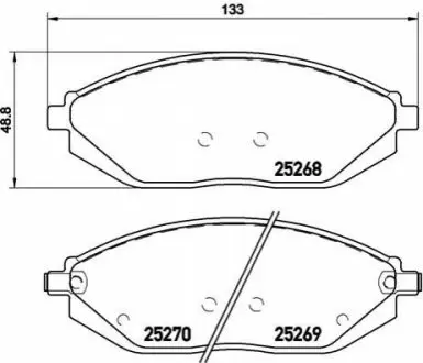 Тормозные колодки дисковые BREMBO P10054