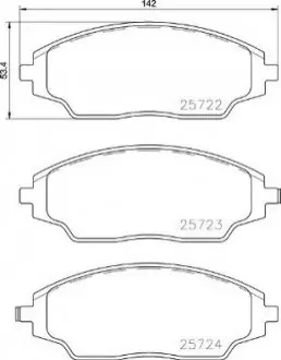 Комплект гальмівних колодок передн (без комплектуючих), CHEVROLET AVEO 1.2-1.6 03.11 BREMBO P10070
