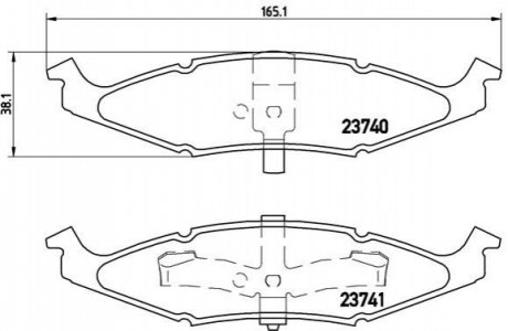 Гальмівні колодки, дискове гальмо (набір) BREMBO P11009