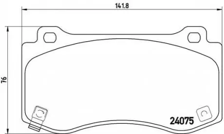 Комплект гальмівних колодок передн, CHRYSLER 300C DODGE CHALLENGER, CHARGER, MAGNUM JEEP GRAND CHEROKEE III 2.7-6.4 09.04 BREMBO P11023