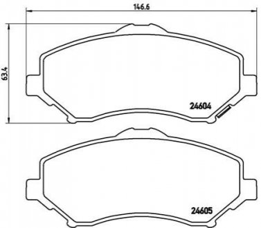 Тормозные колодки, дисковый тормоз.) BREMBO P11025