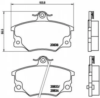 Тормозные колодки дисковые BREMBO P23017