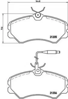 Комплект гальмівних колодок передн, CITROEN C25 FIAT DUCATO PEUGEOT J5 1.8-2.5D 09.81-05.94 BREMBO P23023