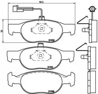 Тормозные колодки, дисковый тормоз.) BREMBO P23057