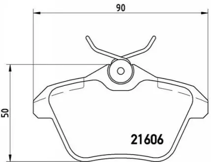 Комплект гальмівних колодок задн, ALFA ROMEO 156, 164, 166 LANCIA KAPPA 1.6-3.2 11.92-06.07 BREMBO P23067