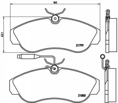 Тормозные колодки, дисковый тормоз.) BREMBO P23069