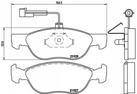 Комплект гальмівних колодок передн, ALFA ROMEO 145, 146, 156, GT, GTV, SPIDER 1.4-3.0 10.94-09.10 BREMBO P23071