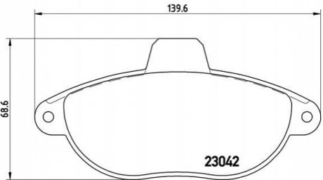 Тормозные колодки, дисковый тормоз.) BREMBO P23072