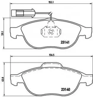 Тормозные колодки, дисковый тормоз.) BREMBO P23075
