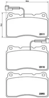 Комплект гальмівних колодок передн, VOLVO S60 I, V70 II ALFA ROMEO 156, 159, 166, BRERA, GIULIETTA, SPIDER LANCIA KAPPA RENAULT MEGANE III, MEGANE IV 1.6D-3.2 10.94 BREMBO P23078X