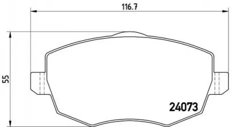 Комплект гальмівних колодок передн, LANCIA YPSILON 1.2/1.3D/1.4 10.03-12.11 BREMBO P23095