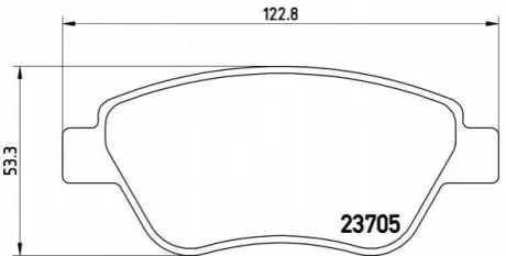 Комплект гальмівних колодок передн, ABARTH 500 / 595 / 695 FIAT 500, 500 C, DOBLO, GRANDE PUNTO, IDEA, PANDA, PUNTO EVO LANCIA MUSA PEUGEOT BIPPER TEPEE 1.2-1.9D 10.01 BREMBO P23099